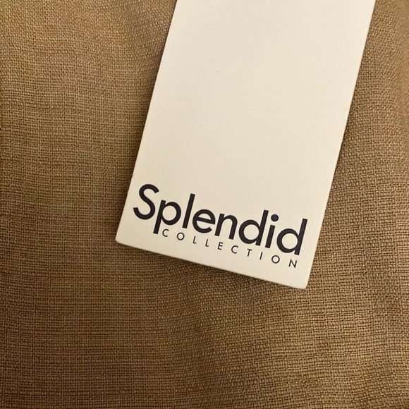 Splendid: Light Khaki Linen Blend Tapered Leg- Tie Front- pockets- M - Picture 5 of 16